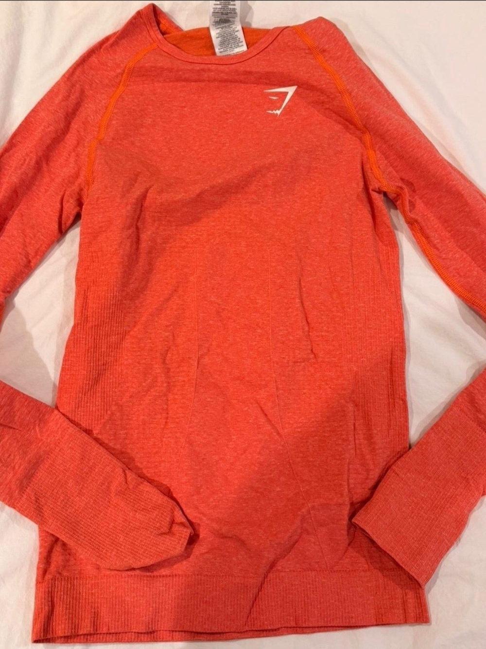 Gymshark Coral-Orange Seamless Long Sleeve Top